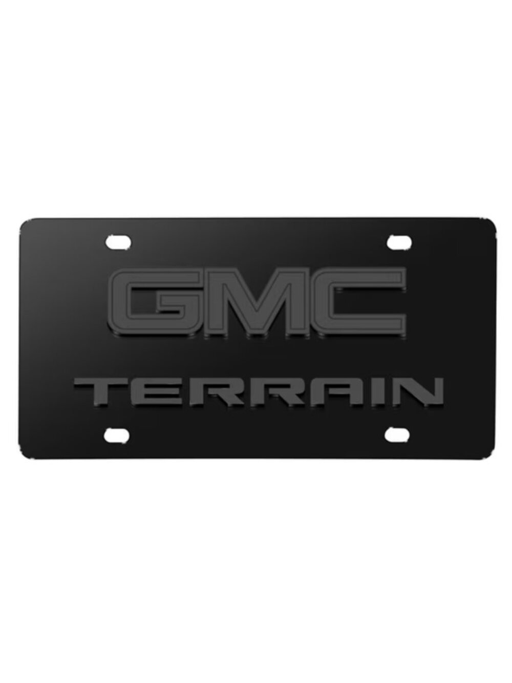 iPick Image for GMC Terrain 3D Dark Gray Dual Logo Black Stainless Steel License